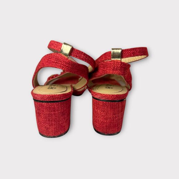 Cushion Walk Red Beaded Sandals – Size 8 | Block Heel - Picture 3 of 4